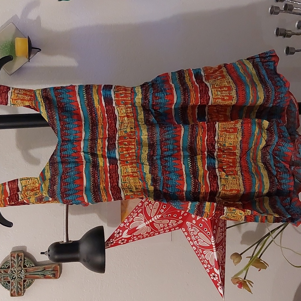 Beautiful patterned sundress with open back